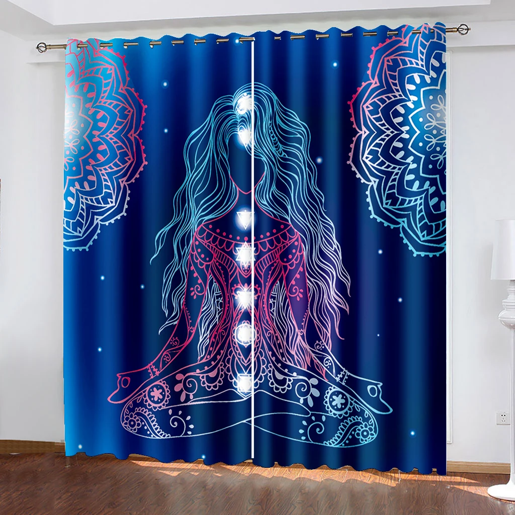 

3D Large Pattern Curtain High-quality Dacron Curtain Modern Living Room Decoration Curtain Shading Windscreen Curtain