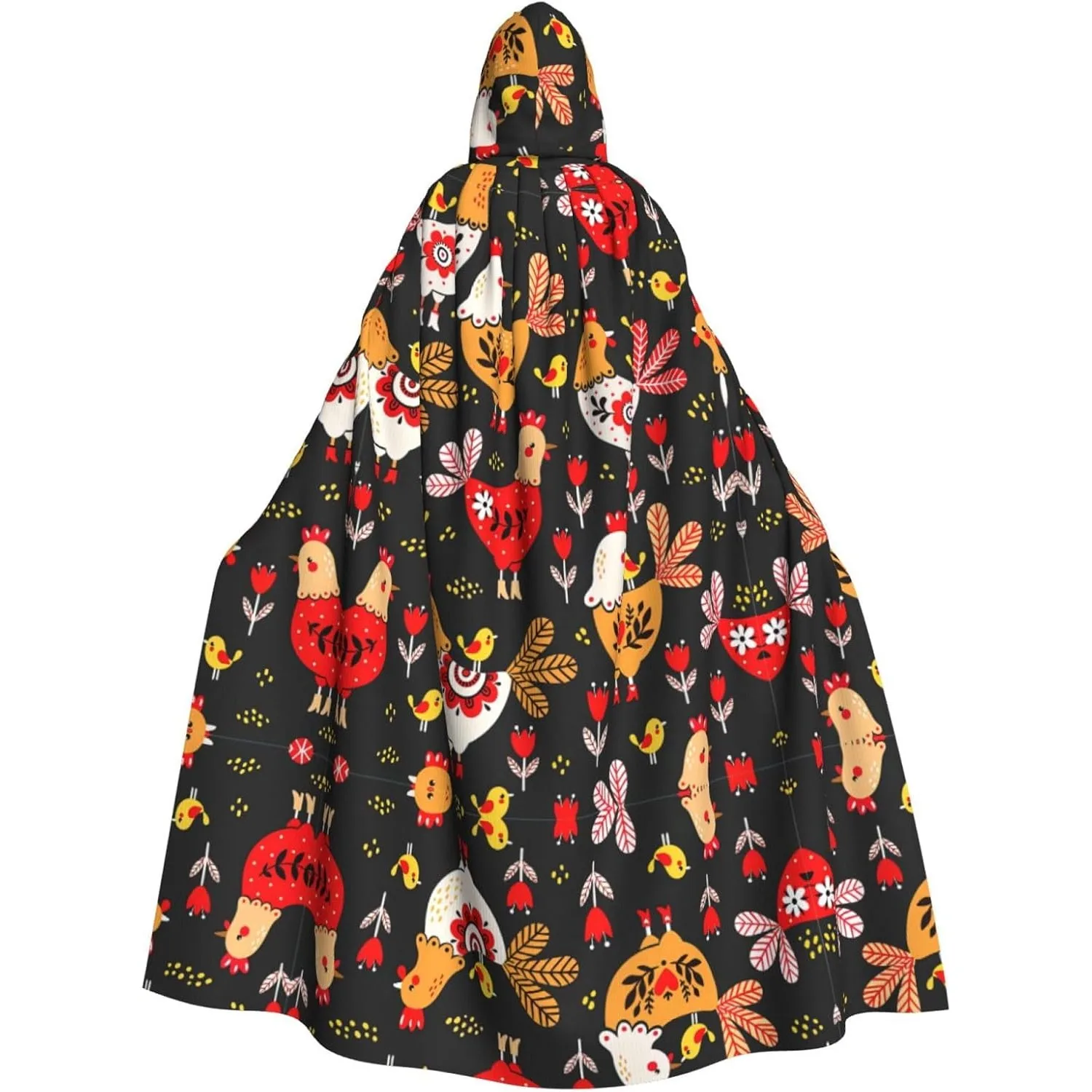 

Милая накидка с капюшоном и принтом петуха и цыплят для взрослых, карнавальная праздничная накидка, халат для косплея, костюм для вечеринки, готический карнавал