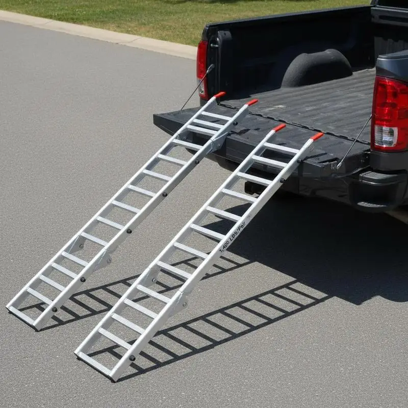 

Alixeperss Store Aluminum Ramp 1,400 LBS/Pair, For Motorcycle/Lawn Mower/ATV Ramp and Tailgate Extender Combo 2 in 1