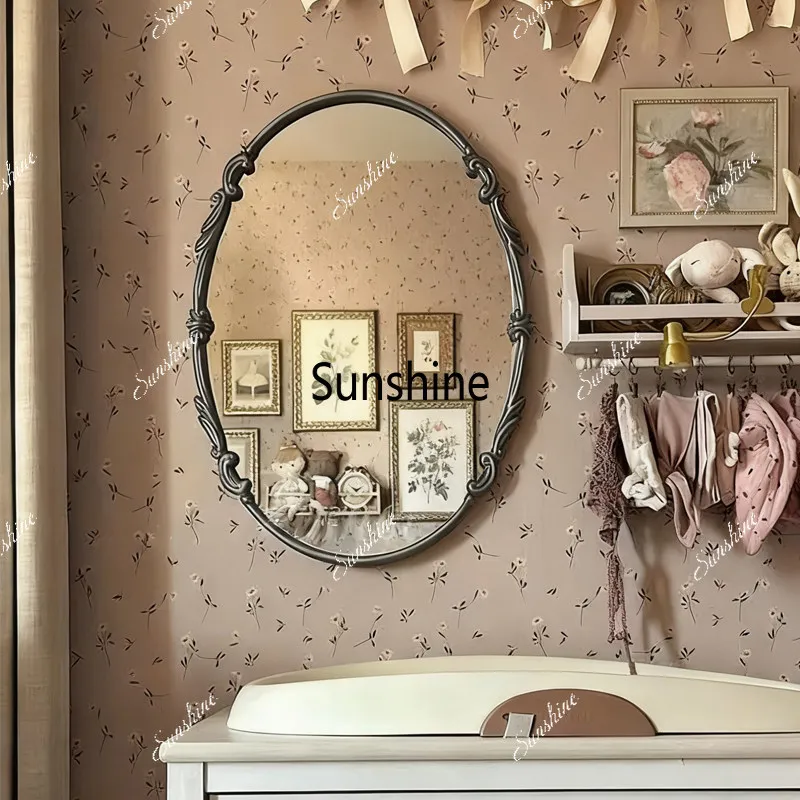 Mirror wall-mounted desktop makeup mirror, European-style bathroom mirror