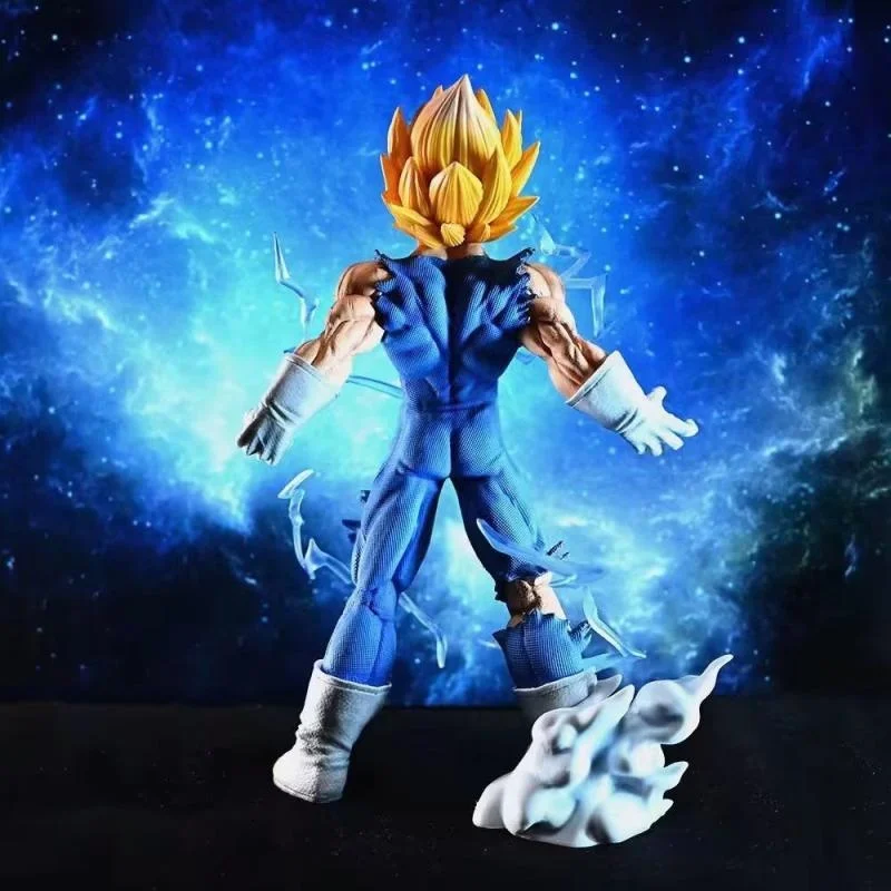 27.5cm Dragon Ball Z Majin Vegeta Action Figure Toys Anime Dbz Super Saiyan Figuras Collection Model Ornaments Toys Festival Gif