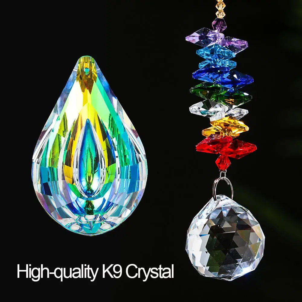 30mm Chandelier Crystal Ball Sun catcher Rainbow Maker Window Hanging Ornament Chakra Cascade Sun Catcher Home Garden Decor