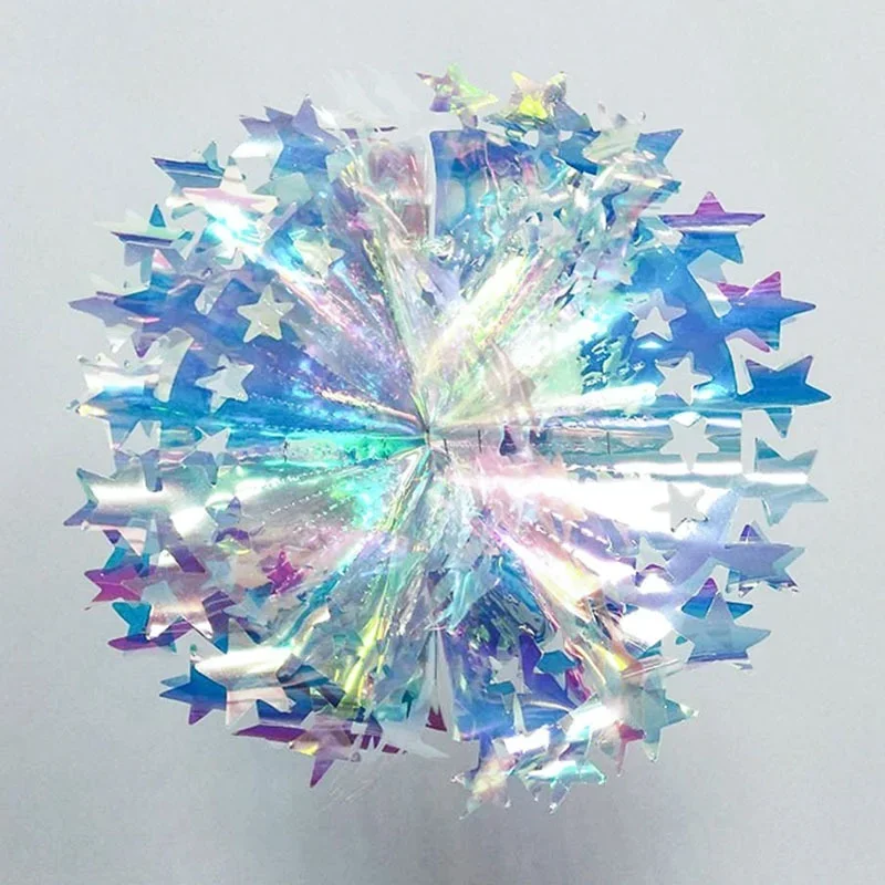Snowflake Ball Garland Party Supplies Laser Colorful Paper Flower Wall Hanging Decorations for Birthday Wedding Drop Ornament