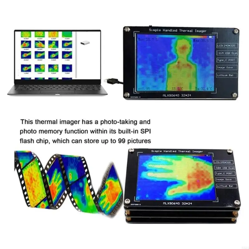Portable Digital Thermal Imager for Accurate Temperature Measurement from -40℃ to +300℃ with Safe Alarm Feature