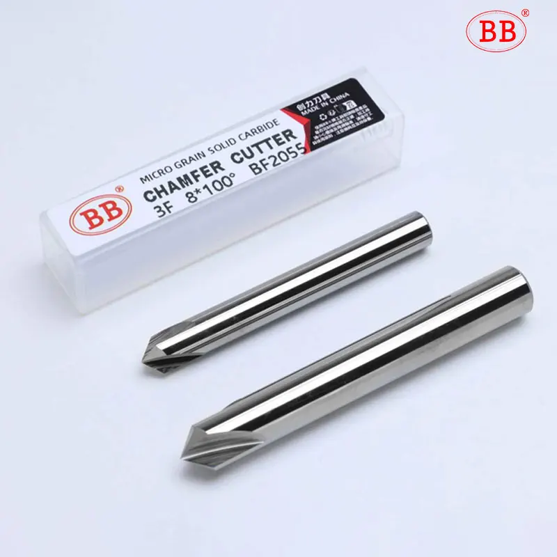 BB Chamfer End Mill CNC V Cutter Tip Angle 30 40 45 50 70 100 110 130 140 150 gradi per metallo Seel alluminio