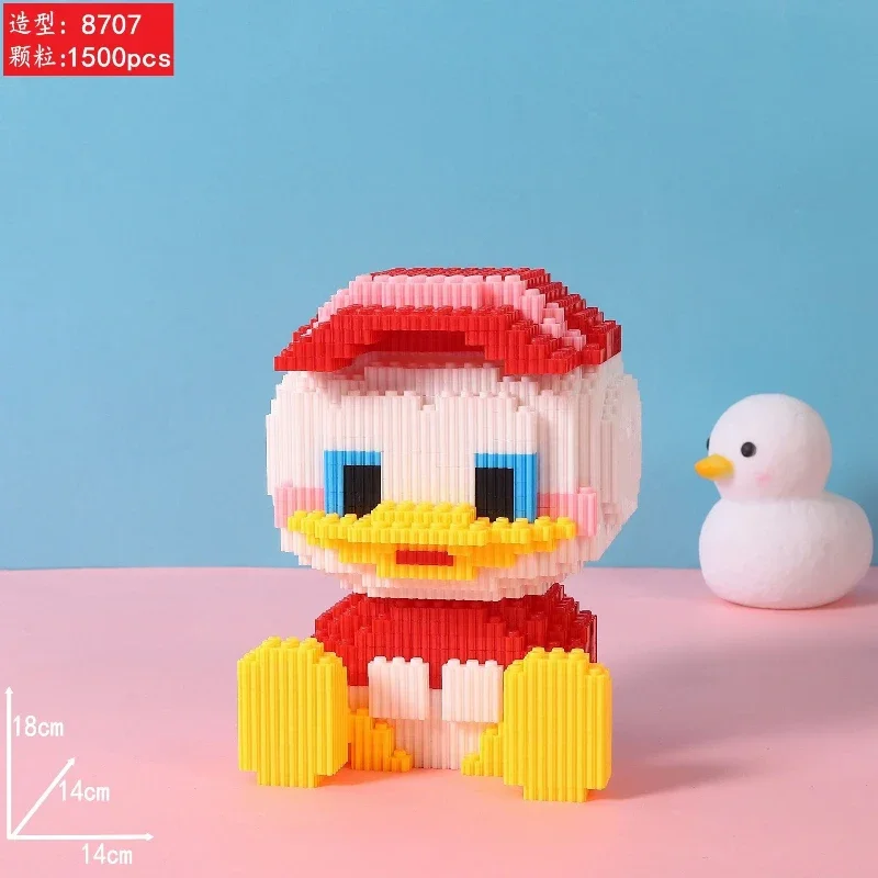 Décennie s de construction de la série Donald Duck, assemblage de petits jouets pour parents et enfants, cadeau d'ornement masculin et féminin, mignon