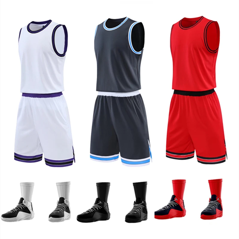 Jersey Basket Anak-anak Dewasa Baju Basket Anak Laki-laki Perempuan Setelan Seragam Basket Baju Latihan Celana Pendek Perlengkapan Olahraga