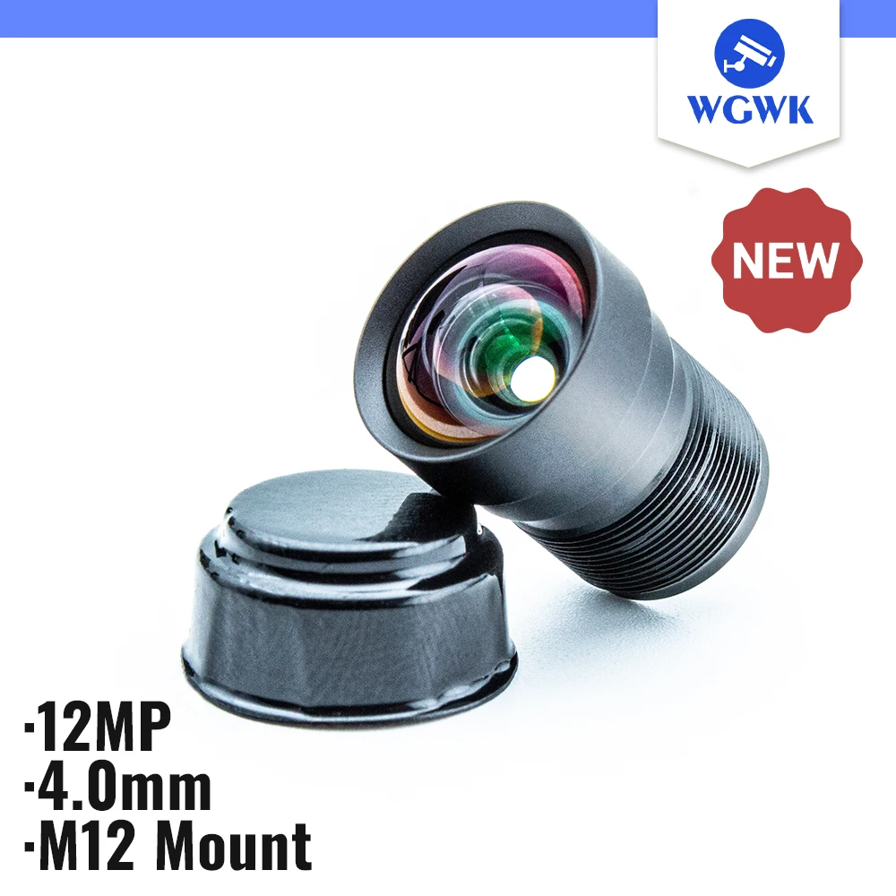 WGWK-5344 CCTV Camera Lens HD 12MP 4.0mm M12 Mount Low Distortion 1/2