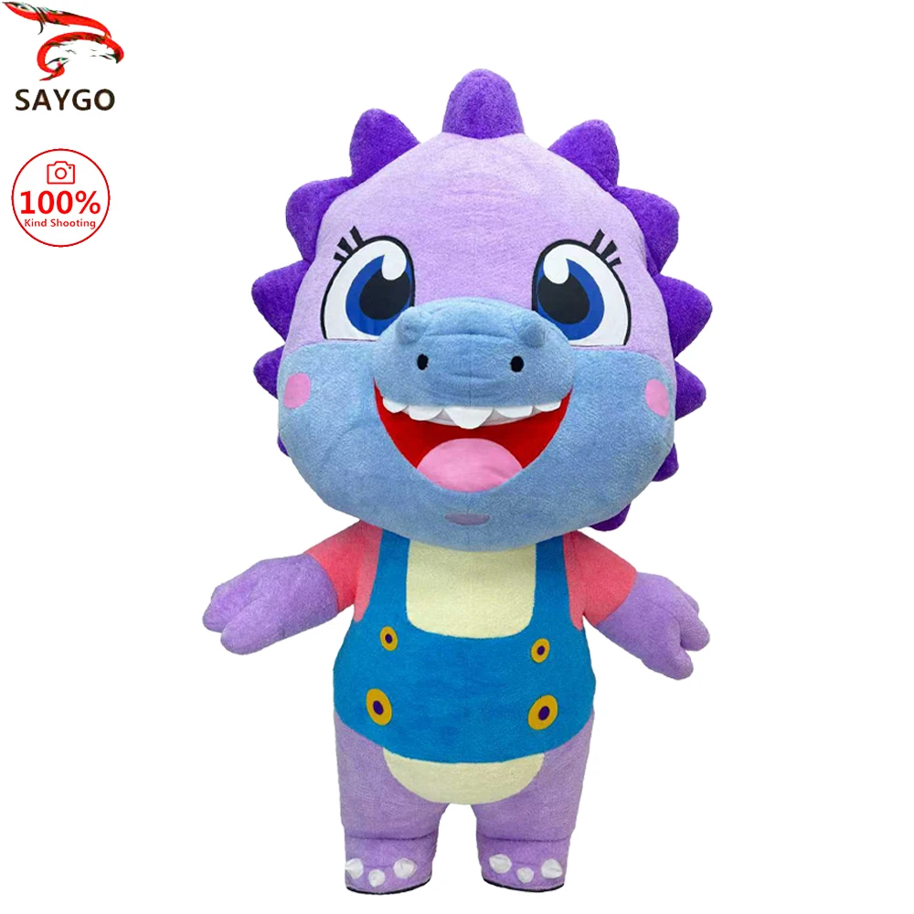 

SAYGO милый фиолетовый надувной костюм динозавра парад взрослый персонаж косплей день рождения Хэллоуин вечерние событие комплект талисмана