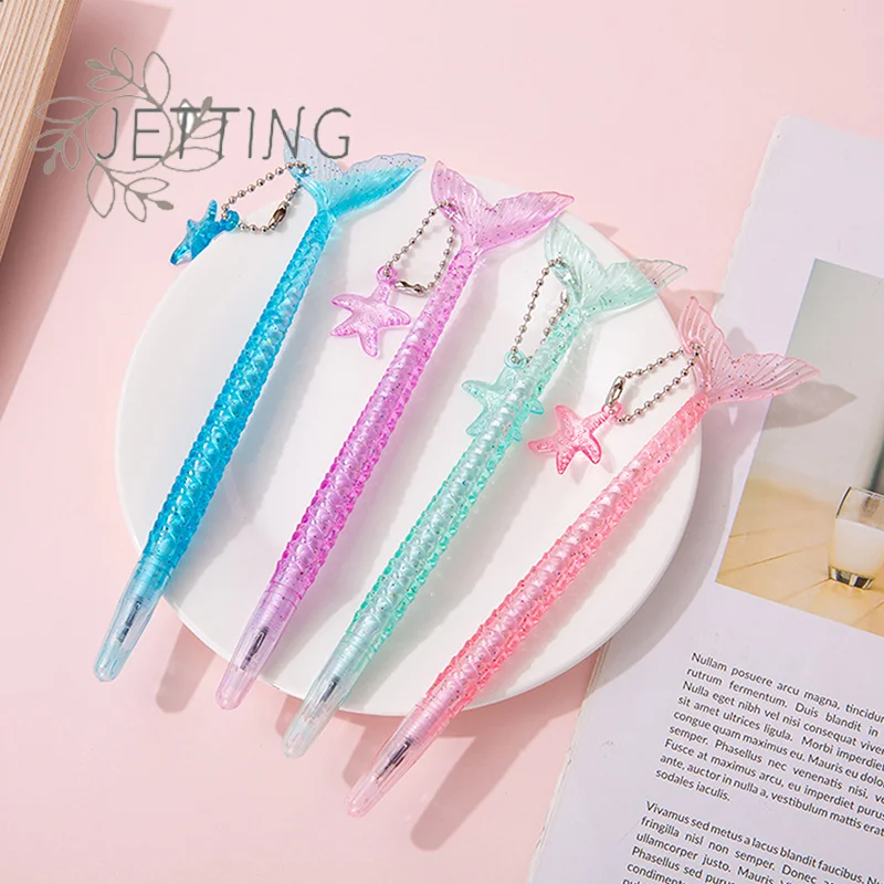 Hot 5Pcs Crystal Glitter Mermaid Pendant Neutral Pen Wedding Bridesmaid Guest Gift Kids Birthday Party Favors Pinata Fill Gifts