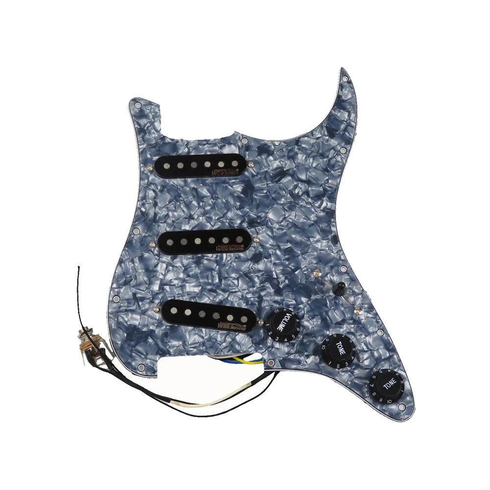 

7 Voices Prewired Pickguard Harness Guitar Pickup Wilkinson WVS 60's Alnico5 SSS Single Coil Pickup