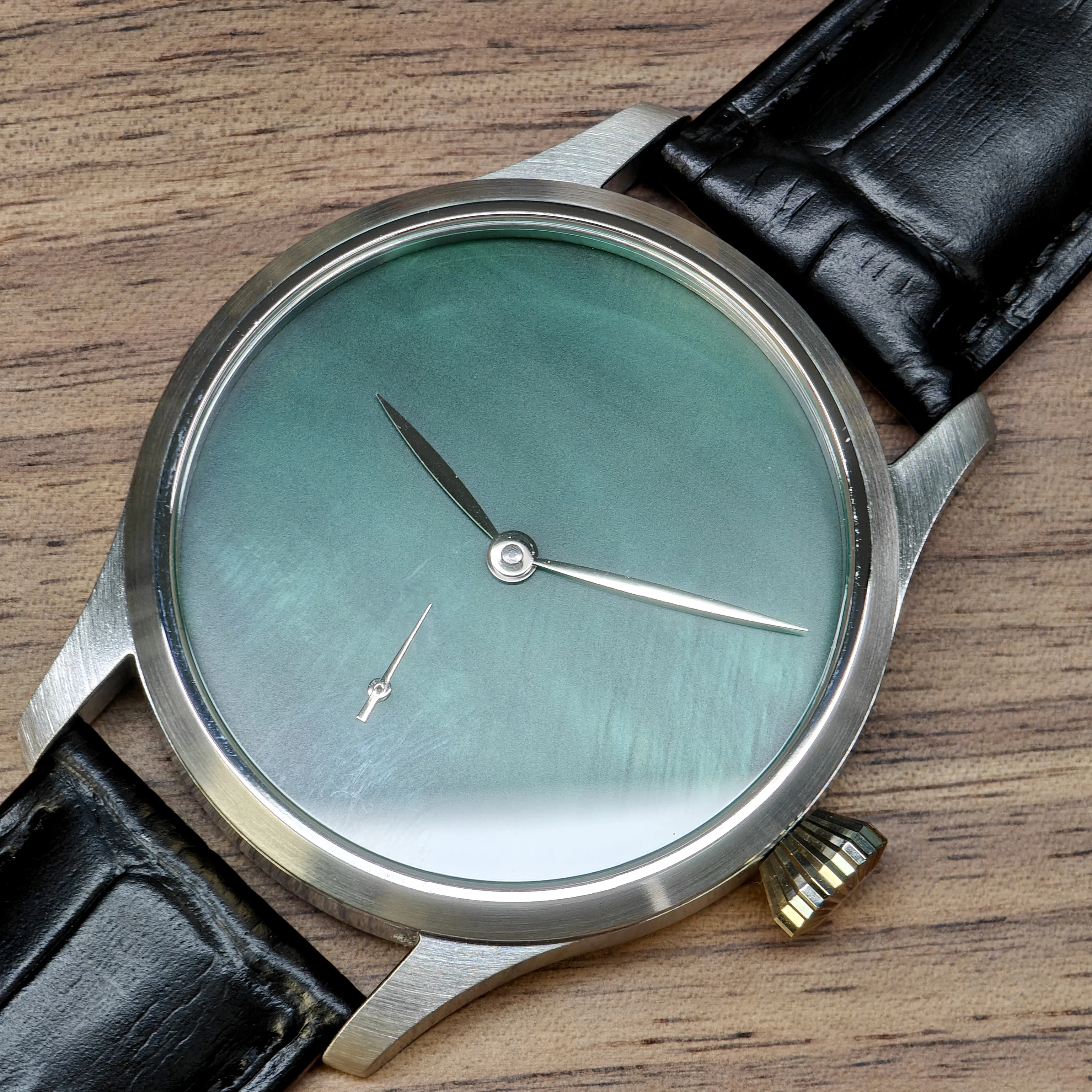 CORGEUT 42mm Herrenuhr mit individuellem Logo, ST3621 Handaufzug, mechanisches Uhrwerk, grünes MOP-Zifferblatt, Saphirglas, luxuriöse personalisierte Armbanduhr – Detail 7