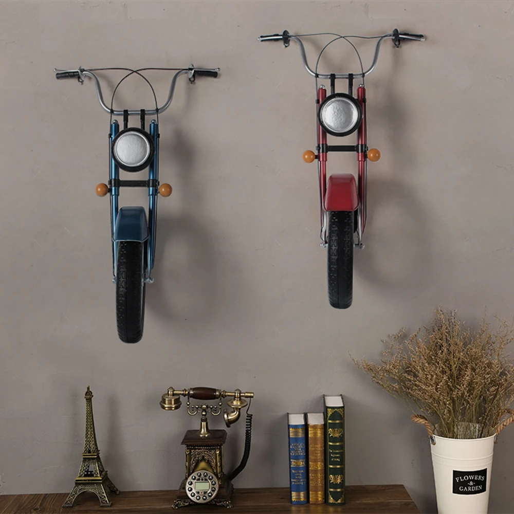 

Retro Nostalgia Motorcycle Model Wall Decoration 3D Creative Industrial Style Metal Ornament Home Bar Decoration Accessories