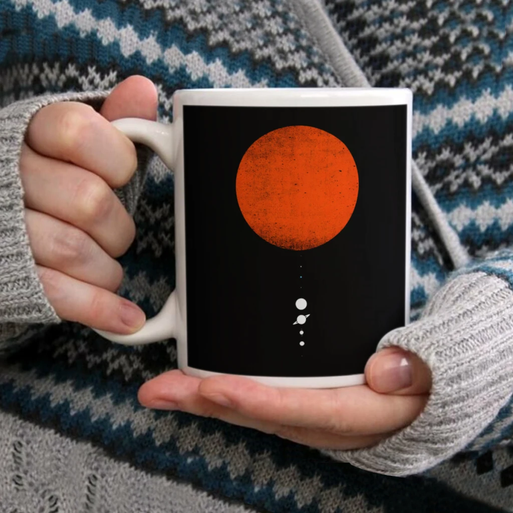 

Minimal Solar SystemCoffee Mug Tea Cup 11oz Coffee Cup Funny Birthday Ceramic Mug Personalized Cup