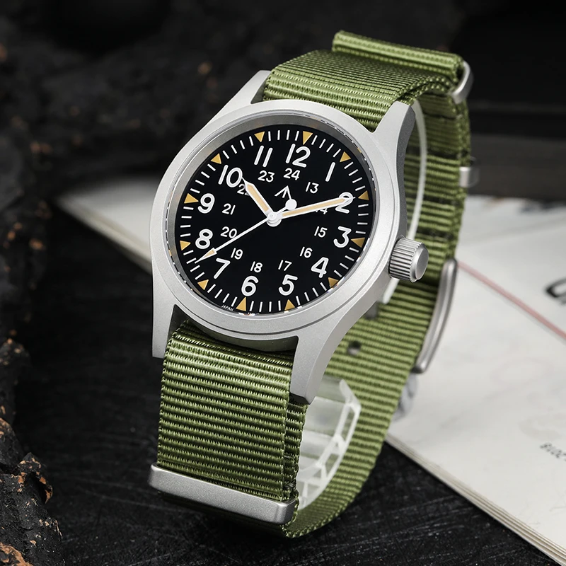 Militado-Montre-bracelet vintage ML05, VH31, mouvement à quartz, montres de terrain militaire, cristal saphir avec revêtement AR très clair, montre-bracelet