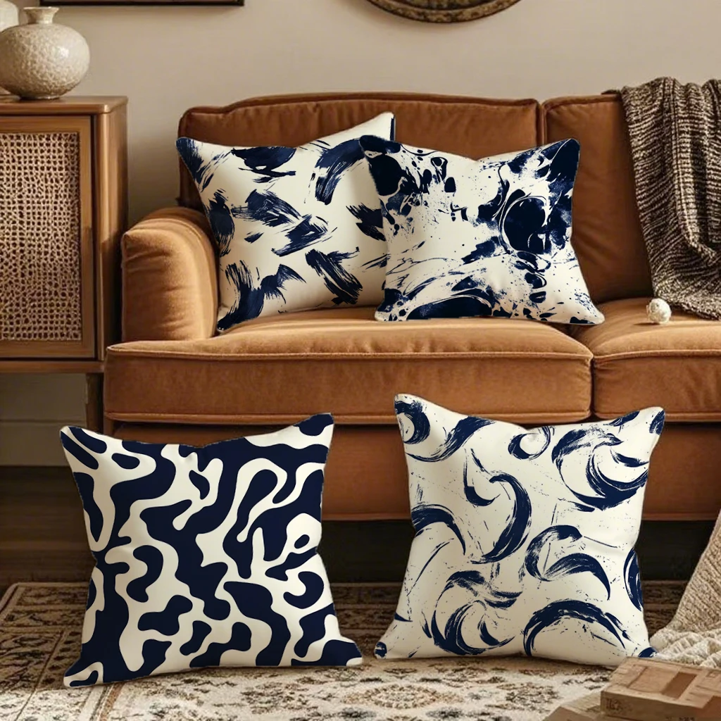 

Fashionable blue and white pillowcasesSuitable for sofa car bedroom decorative cushion cover pillow cover