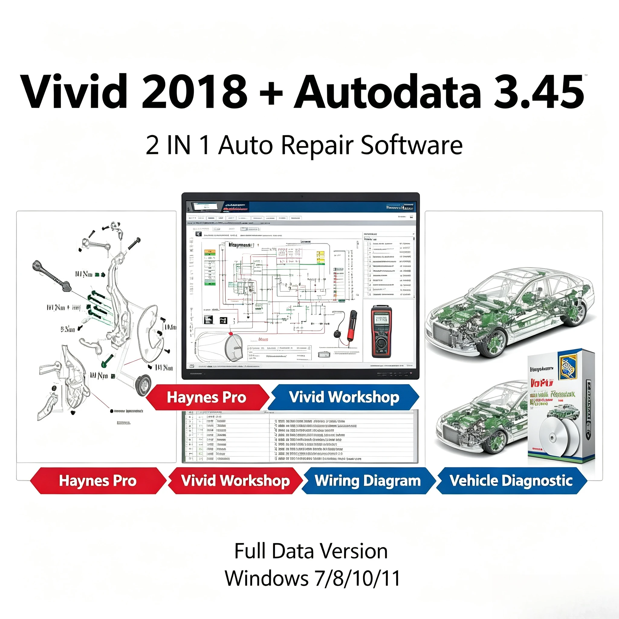 Latest 2025 Version HAYNES PRO Vivid 2015.1+vivid 2018 Software Automotive Workshop DATA Repair Software
