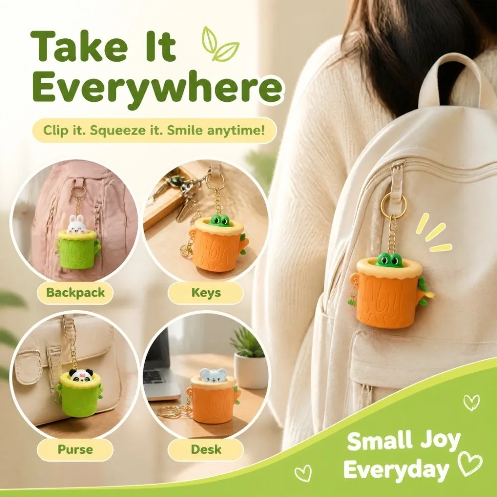 Cute Soft Animal Cup Squeeze Cartoon Elastic Cartoon Fidget Doll 3D Panda Tree Stump Squeeze Children