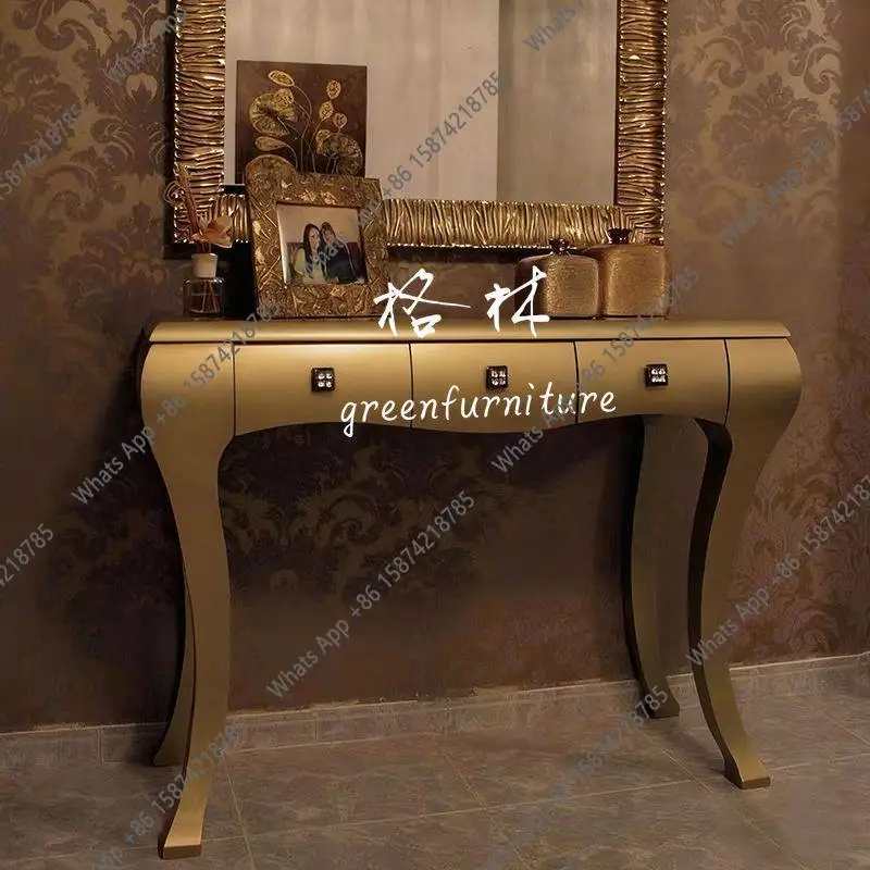 

French vintage solid wood entrance table/American country entrance console/medieval entrance table/wall partition table