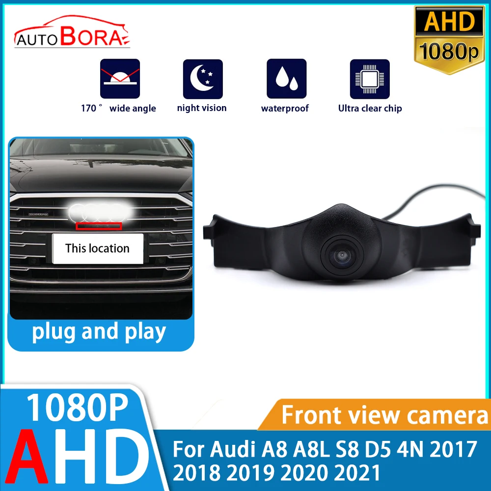 

AutoBora AHD 1080P Ultra Clear Night Vision LOGO Parking Front View Camera For Audi A8 A8L S8 D5 4N 2017 2018 2019 2020 2021