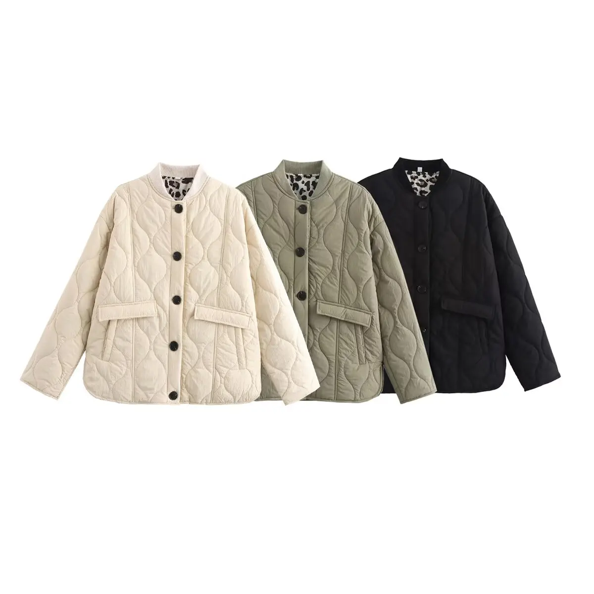 

2025 ЖЕНСКАЯ мода в европейском и американском стиле, осенне-зимняя новая стеганая куртка на хлопковой подкладке, повседневное пальто, верхняя одежда Mujer