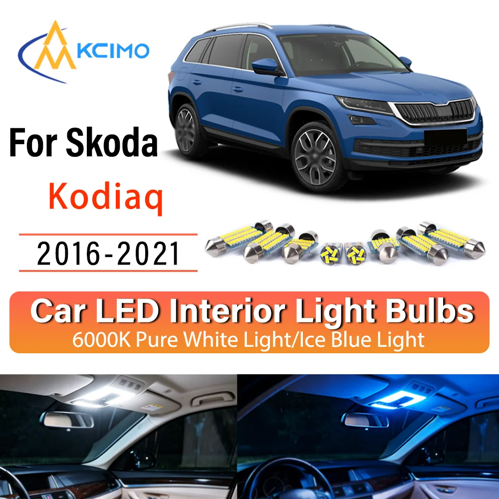 

For Skoda Kodiaq 2016-2021 Plug & Play Persistent Glow LED Interior Light Kit Replacement Dome Map Trunk Cabin Lamps Upgrade