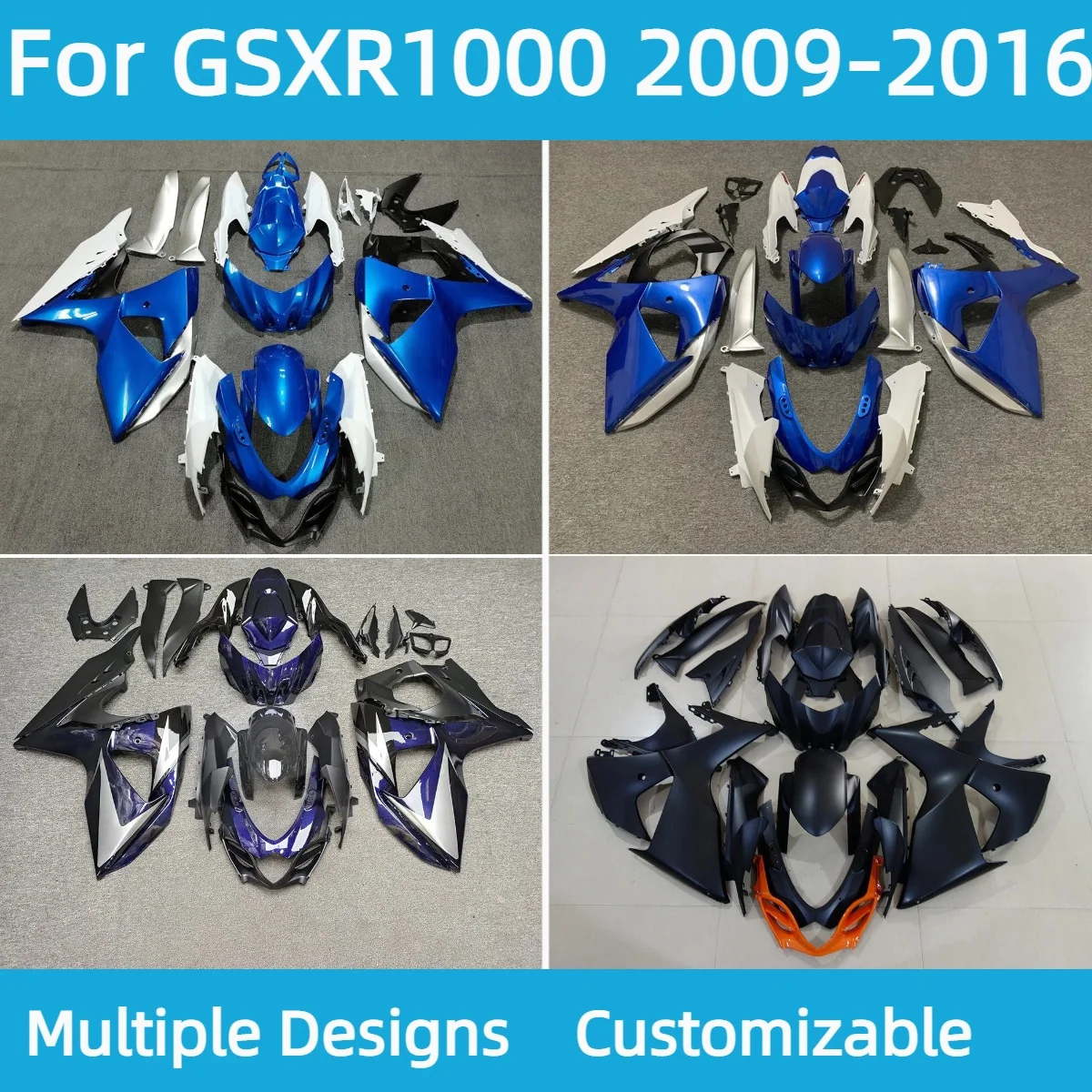 

Для GSXR 1000 2009-2016 комплект обтекателей для кузова GSXR1000 09-16 обтекатели для мотоцикла, набор панелей для кузова