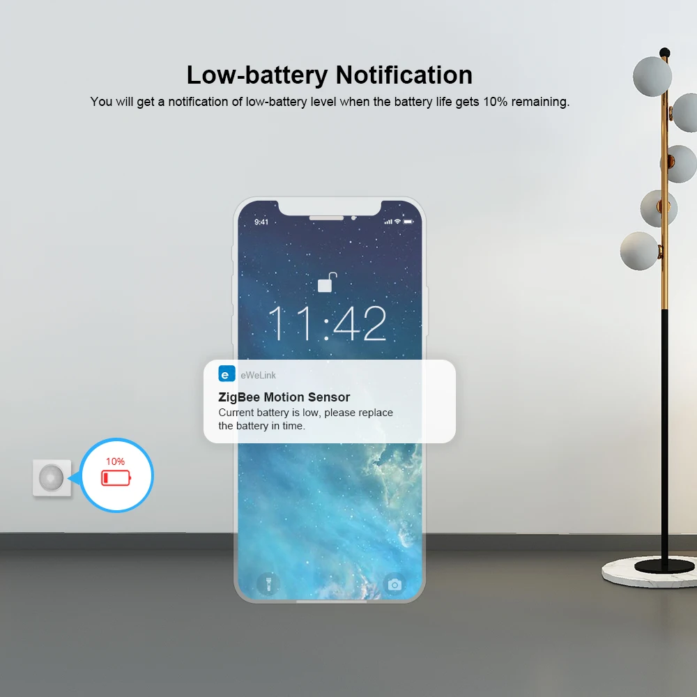 SONOFF SNZB-03 Zigbee Motion Sensor Smart Home Security Alert Notification Smart Scene Work With ZBBridge-P  via eWeLink APP