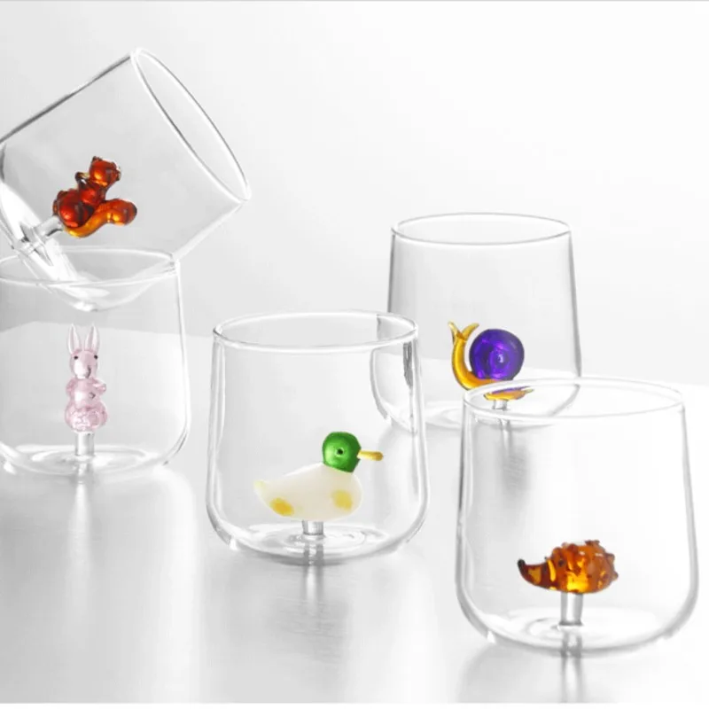 Light Italian Luxury Unique Animals High Borosilicate Glass High-temperature Cups Of Milk For Breakfast Cup Of Choice For Gifts