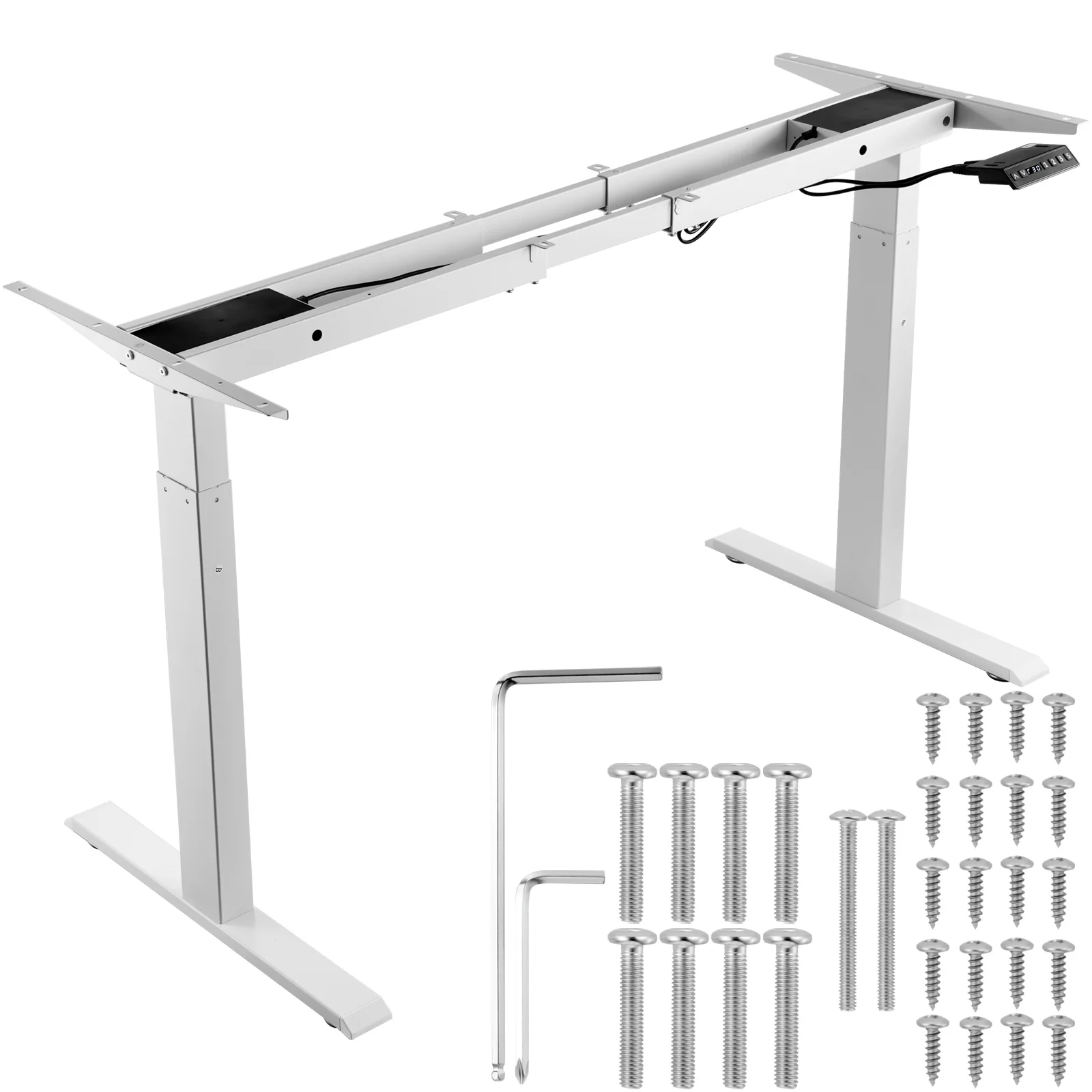 VEVOR Standing Desk Frame  Electric Stand Up Computer Desk Legs Ergonomic DIY Workstation Base for Home and Office Black white