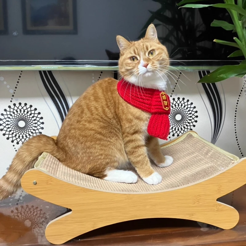 

Multifunctional Wooden Cat Scratching Pad - Detachable Wear-Resistant, Serves as Cat Sleeping Bed & Kitten Grinding Toy