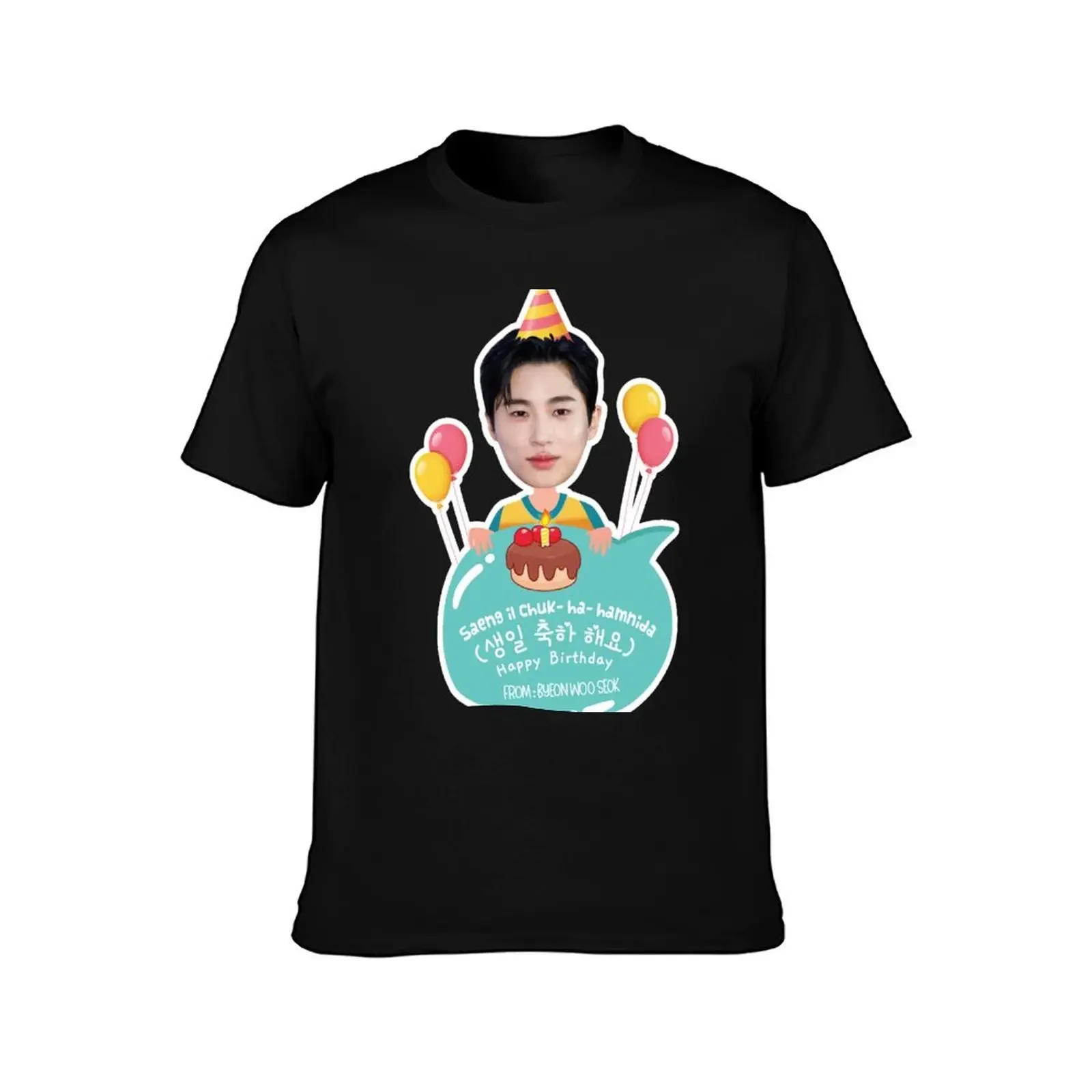 Lovely Runner Kdrama - Byeon Woo Seok Happy Birthday T-Shirt quick-drying graphic t shirts t shirt men