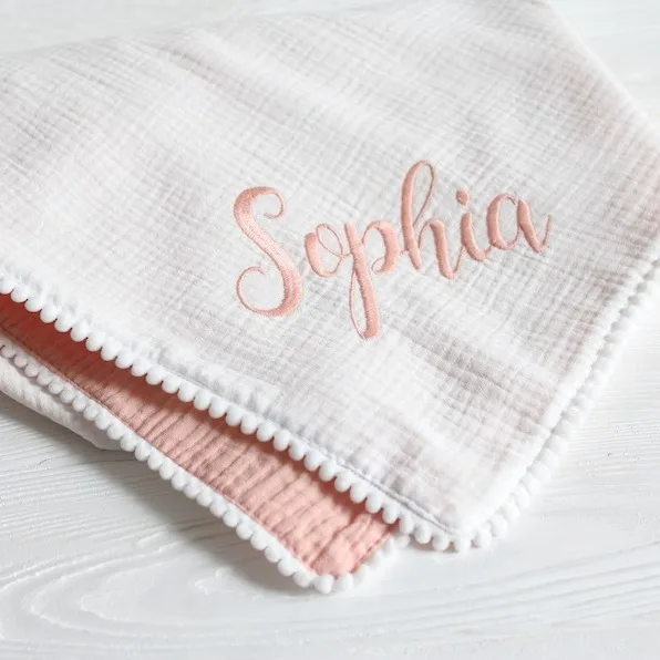 Personalized Baby Blankets  Custom with Baby's Name for Newborn Baby  newborn blanket set   muslin blanket