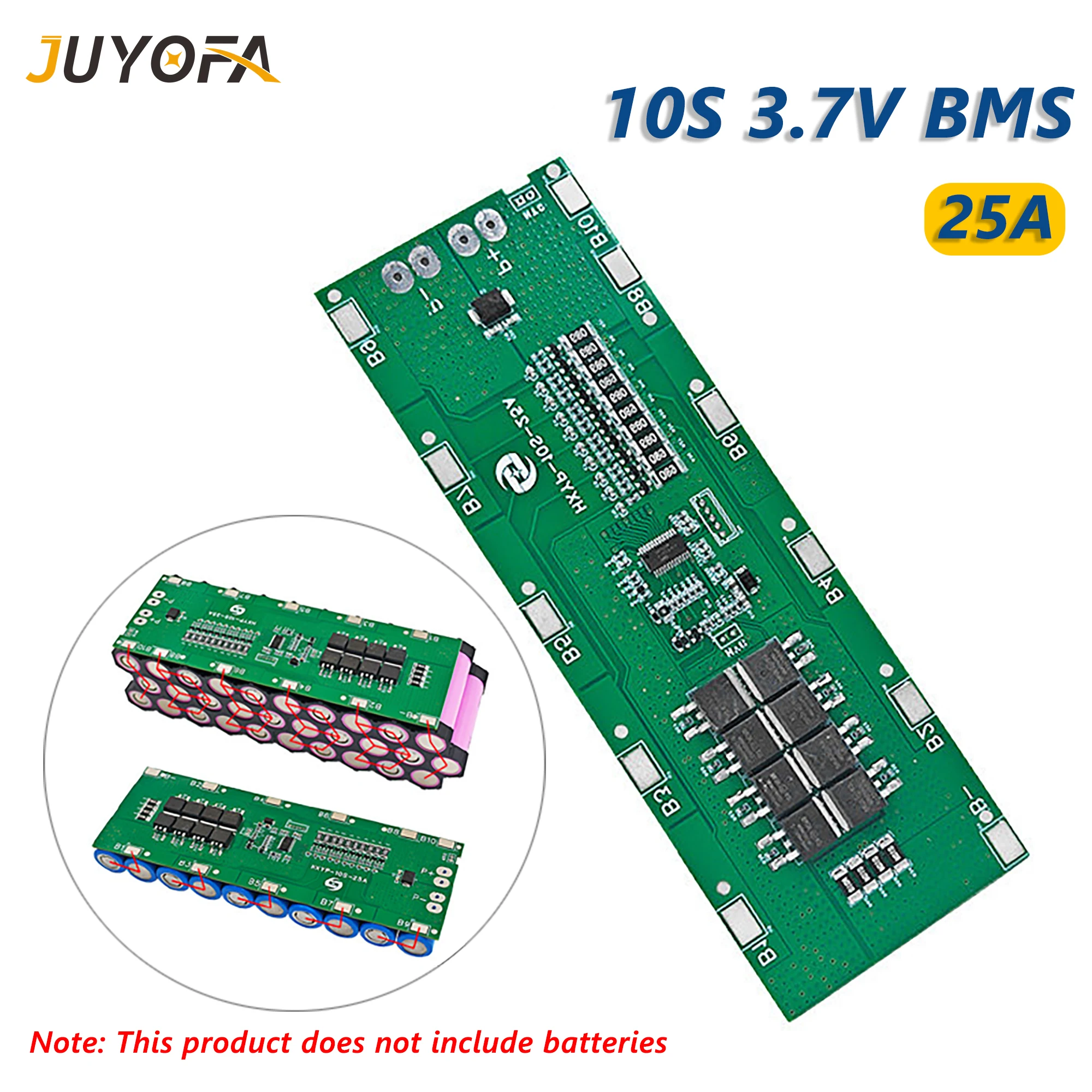 10S 25A 37V 42V Same Port BMS with Balancing Power Drive Lithium Battery Protection Board