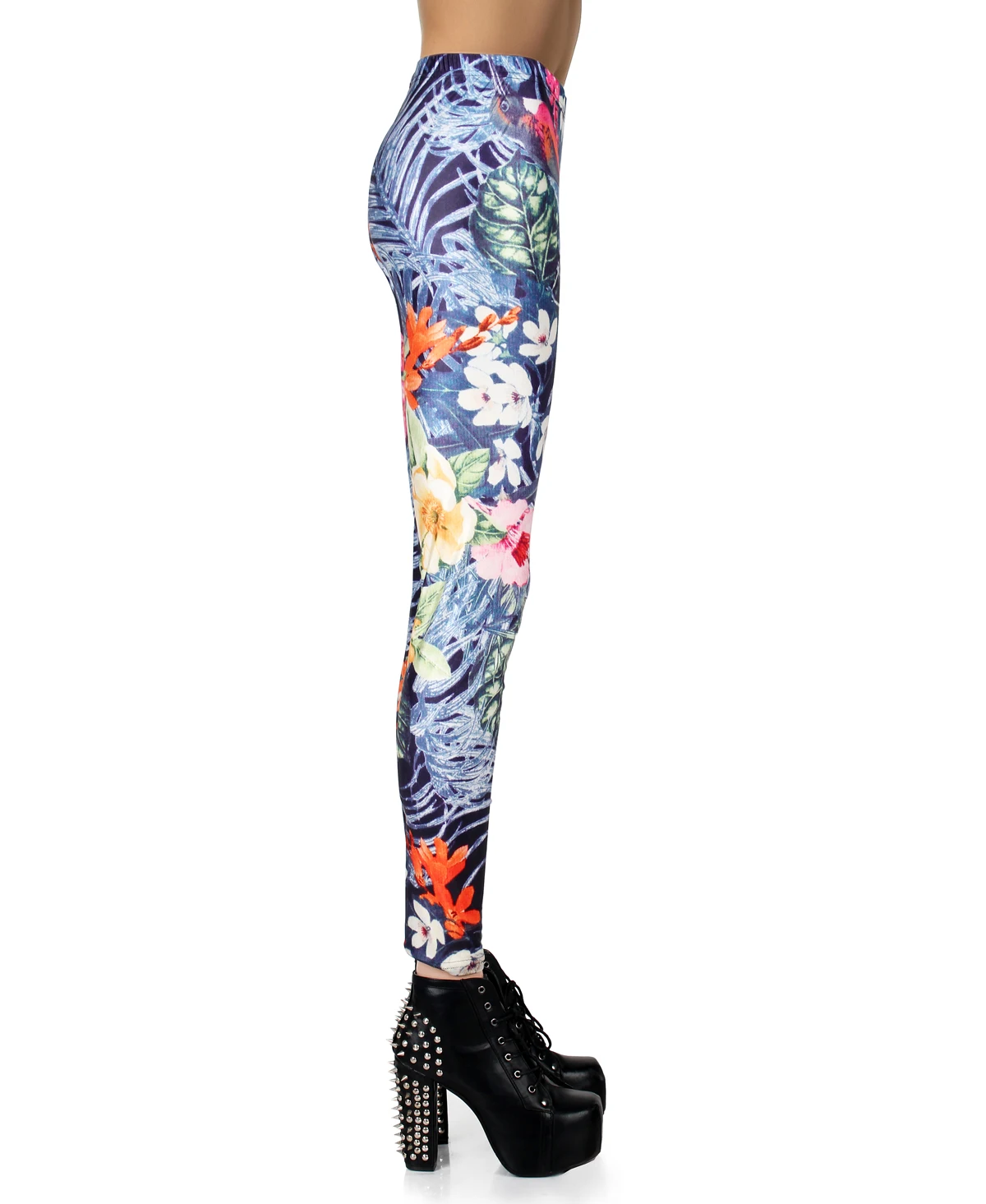 Streetwear Yoga Ladies Flower Prints Elastic Slim Fitness Gym Sport Workout New Women Leggings Dropshipping Ankle-Length