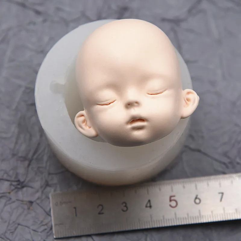 3D Ultra Light Clay Doll Face Silicone Mold Figure Face Resin Clay BJD Sleep Baby Doll Face Mold