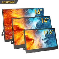 LESOWN 11.6 14 16 inch 4K Portable Monitor 2.5K 120Hz Wide Screen USB-C Display with Holder for Laptop Phone Xbox PS4 PS5 Switch