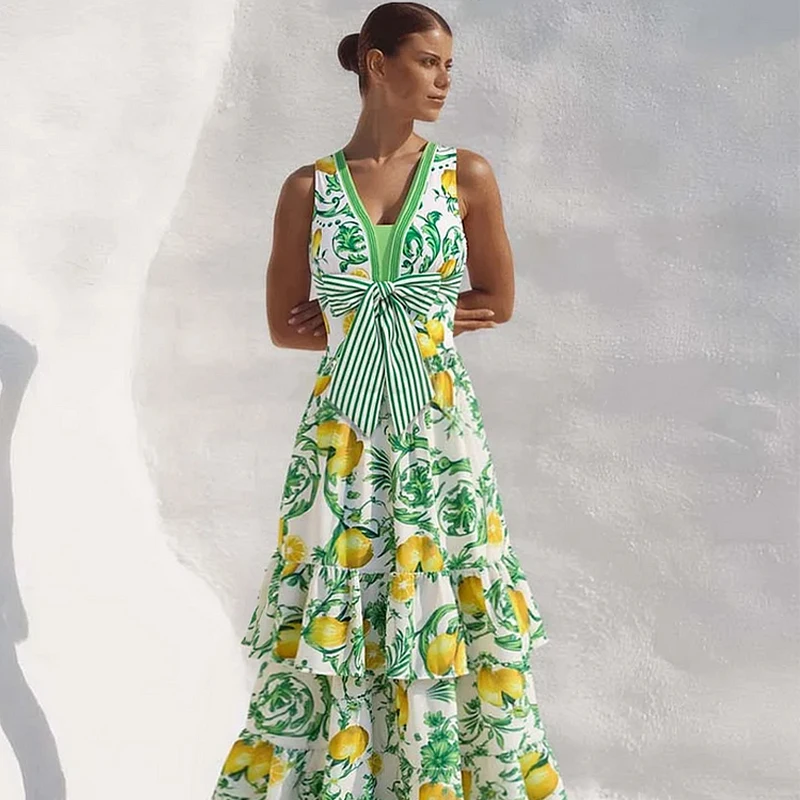 Taille haute femmes Bikini ensemble maillots de bain citron imprimé une pièce maillot de bain femme rembourré baigneurs bain natation maillot de bain maillots de bain