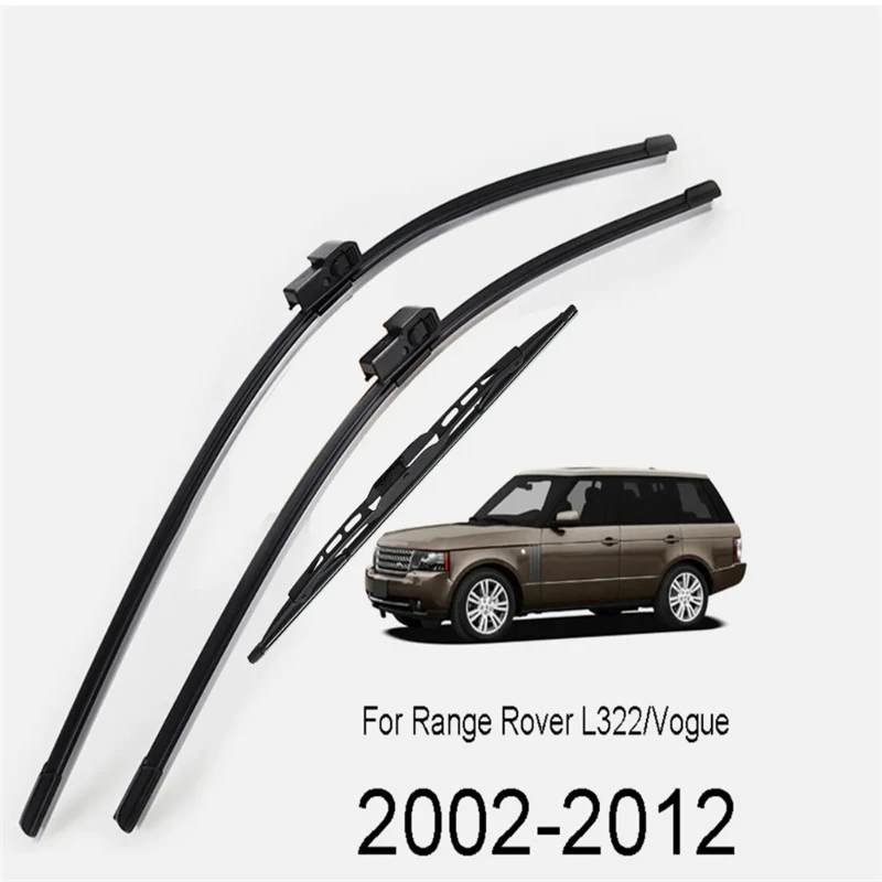 Car Windshield Wiper Blades Set Front Rear Wiper Blades For Range Rover L322 2002 -2012 Wiper Blades Soft Rubber Auto Windscreen