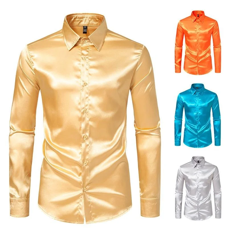 

Men's Long Sleeve Printed Shirt Non-iron Treatment Resistant to Deformation European Style Casual Pure Color Inner Wear Shirt