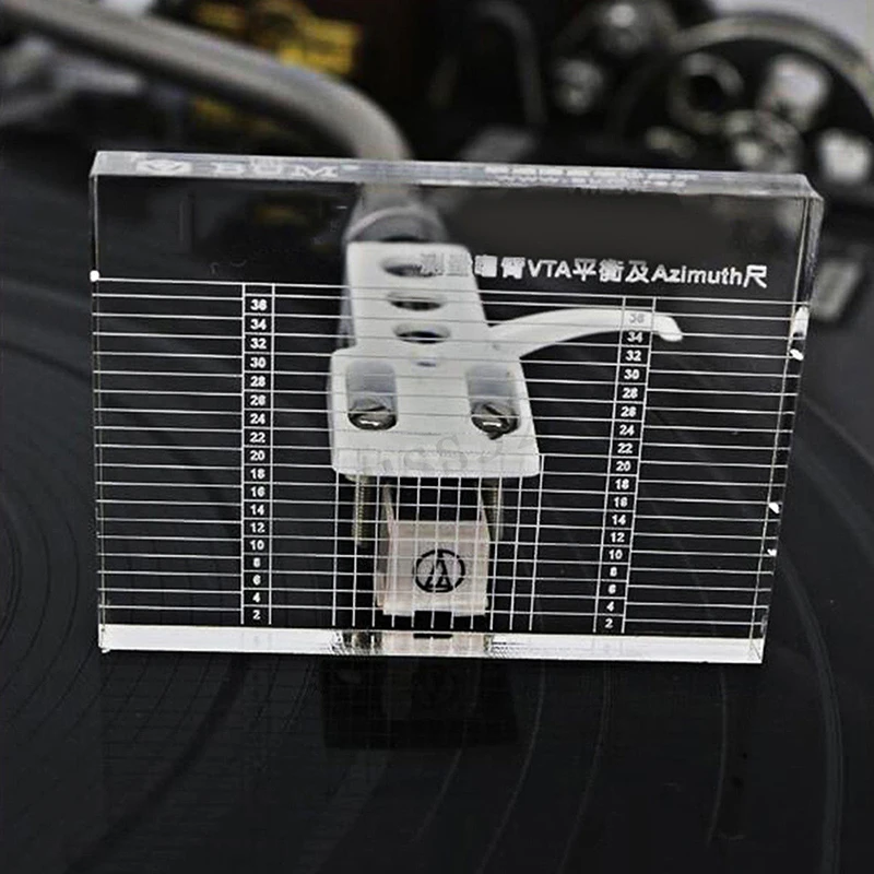1PCS Acrylic LP Vinyl Record Player Measuring Phono Tonearm VTA/ Azimuth Ruler 10mm