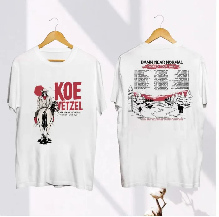 Koe Wetzel Damn Near Normal World Tour 2024 Shirt, Koe Wetzel Fan Gift, Koe Wetz