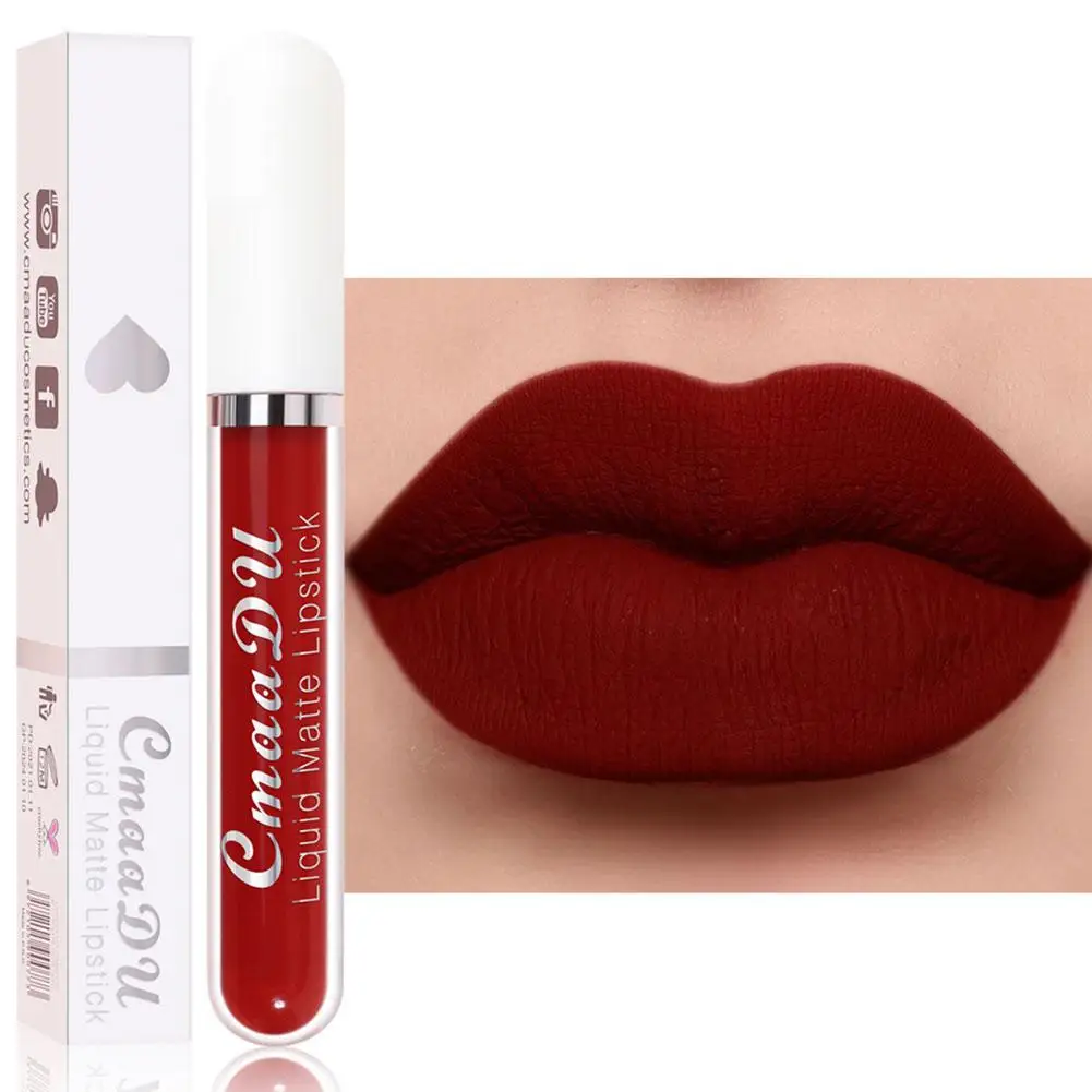 18 Farben wasserdichter matter Lippenstift lange letzte sexy Frauen feuchtigkeit spendende Lip gloss Antihaft-Lippen tönung Make-up-Kosmetik für fema a0e0