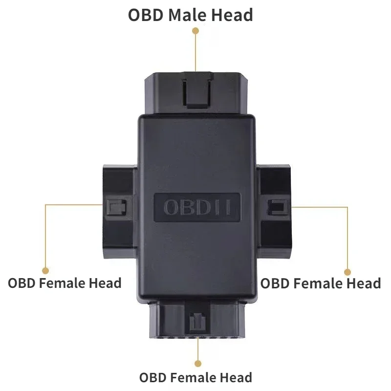 Switch OBD2 OBDII Full 16 Pin, Male To 3 Female 1 To 3 OBD Cable Splitter Swtich Converter Adapter for Diagnostic Extender Tool