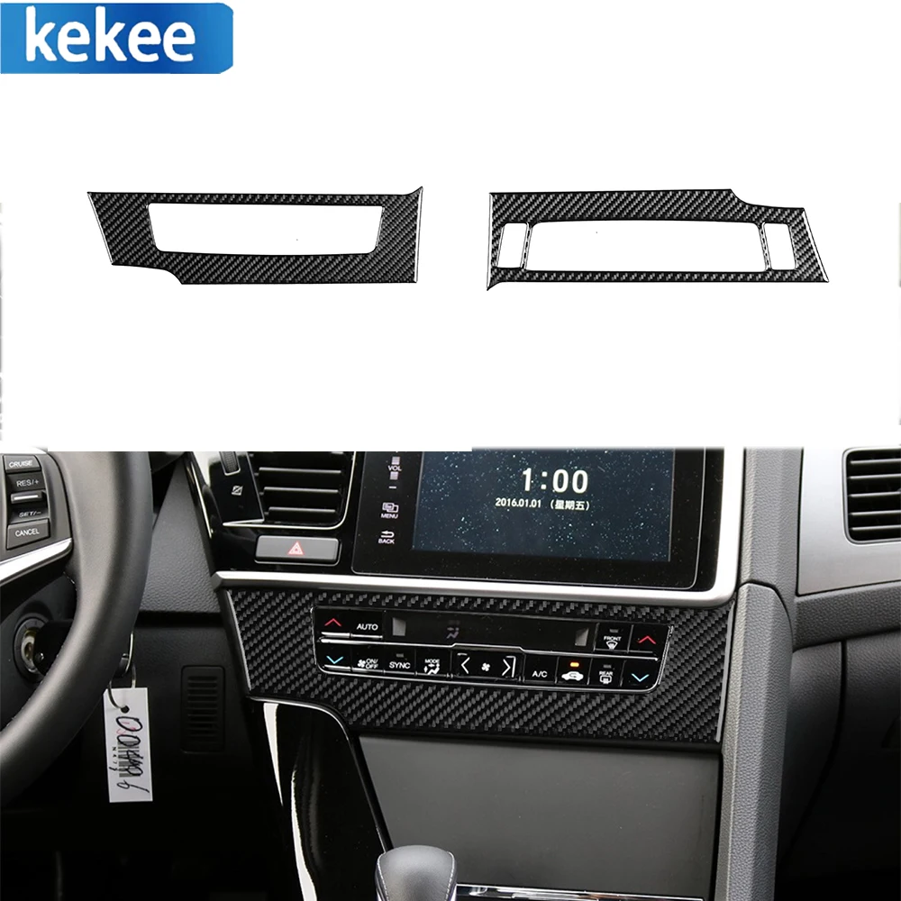 

For Honda Spirior 2015 2016 2017 Real Carbon Fiber Car Central Control Air Conditioning Switch Panel Frame Cover Trim Sticker