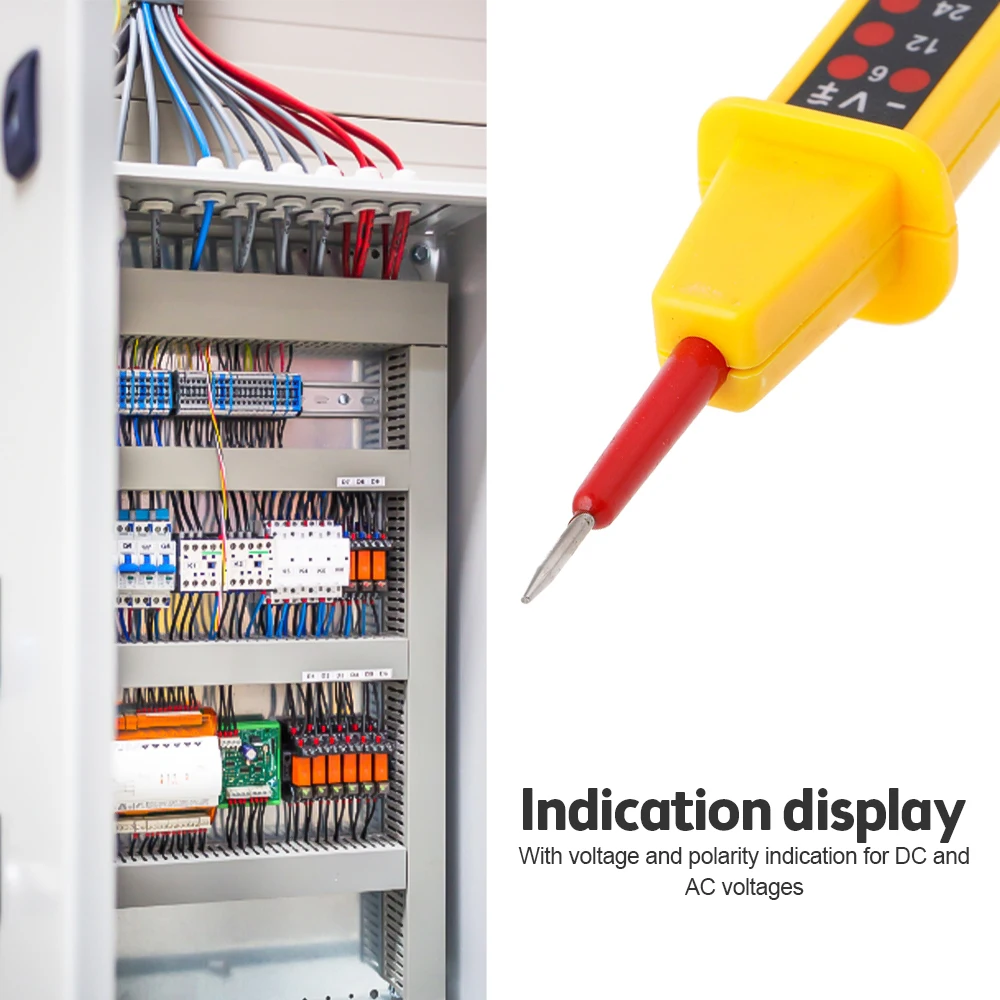 8-in-1 spanningstester AC / DC 6-380V automatische elektrische pendetector inductiedisplay met LED-licht voor elektricien testtool