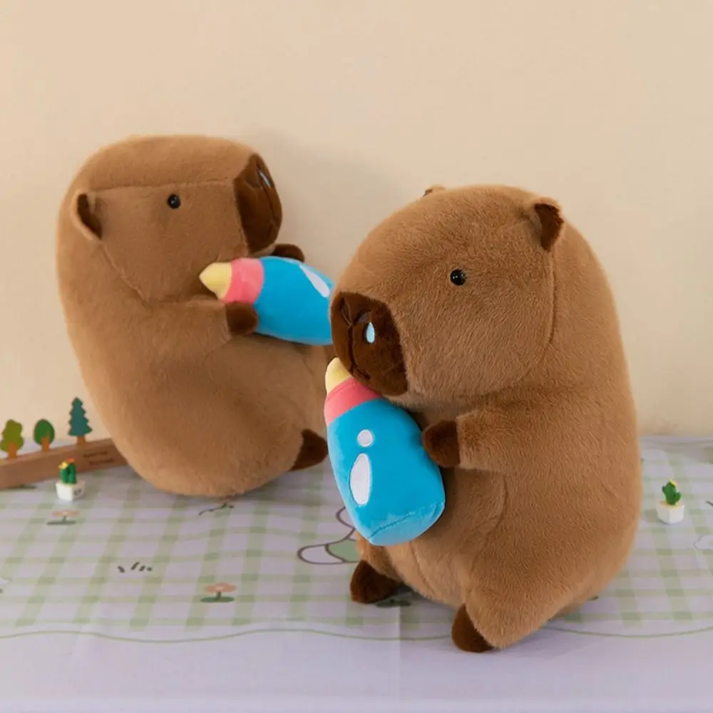 Babyflasche Capibara Anime Flauschiges Spielzeug Stoffpuppe Niedliche Puppe Capybara Stofftier Simulation 25 cm/35 cm Capybara Plüschpuppe