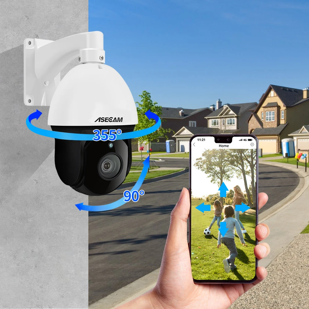 Kamera IP 8MP 4K Luar Ruangan PTZ 30X Zoom Optik CCTV Onvif H.265 Dome POE Deteksi Kendaraan Kamera Keamanan Kompatibel Hikvision