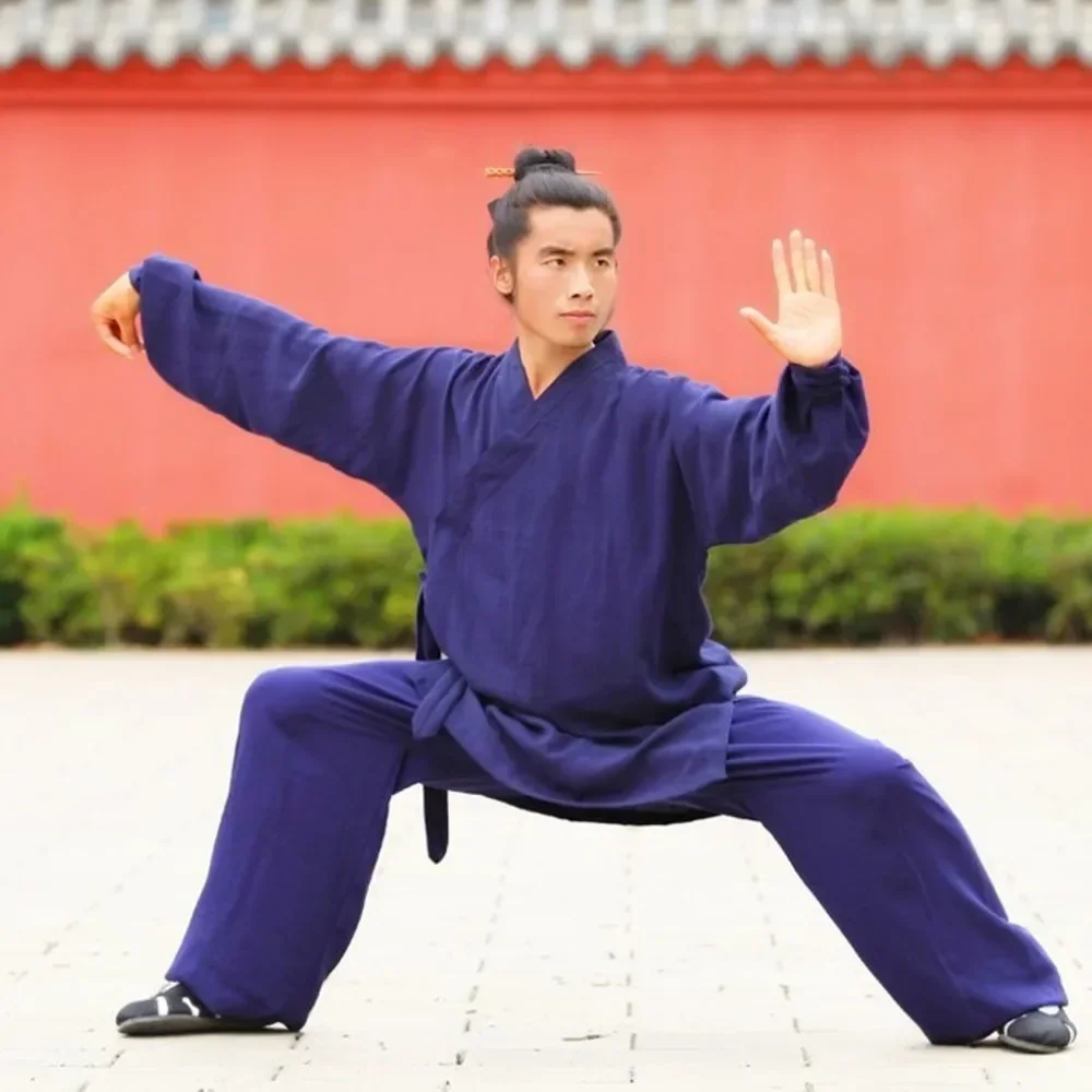 High Quality Cotton Linen Clothes Sets Men Women Tai Chi Suit Practice Clothing Martial Art Uniform Taoist Kung Fu Top+pants