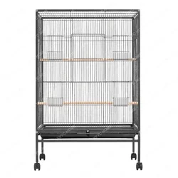 Large Metal Bird Cage with Wood Stand for Conures Lovebird Cockatiel Parakeets House Parrots Playground Activity Center